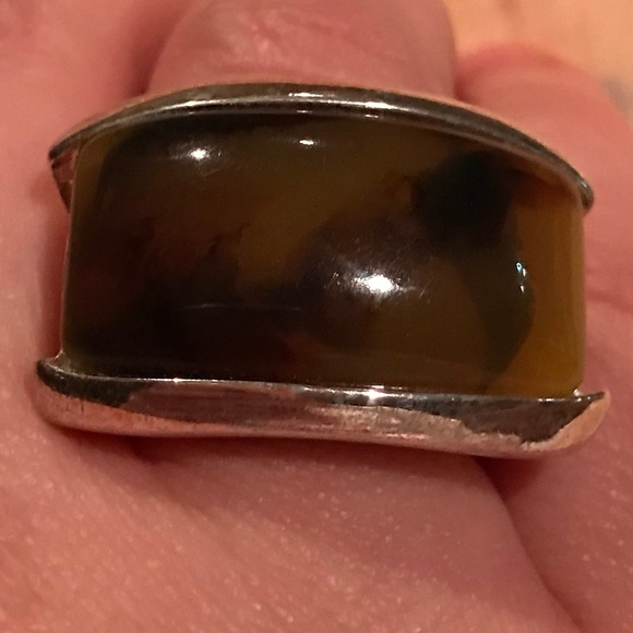 Elegant Silver and Brown Women's Ring - Picture 7 of 7